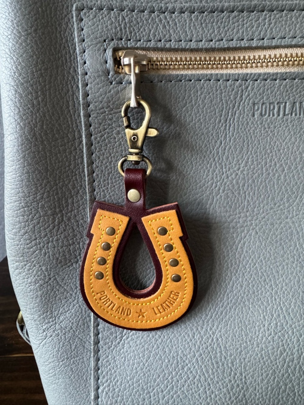 NEW Portland Leather Horseshoe Keychain